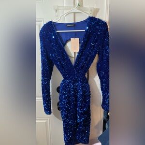 SHEIN BAE BLUE SEQUIN DRESS
